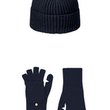 Dark blue cashmere mittens and beanie - packshot | Vantar & Harry | Linnea Lund