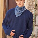 Ribbed blue men cashmere sweater - front | Edward | Linnea Lund