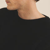 Ribbed black men cashmere sweater - focus | Edward | Linnea Lund
