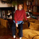 Cashmere sweater women red color - front view | Sarah | Linnea Lund
