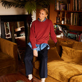 Cashmere sweater women red color - front view | Sarah | Linnea Lund