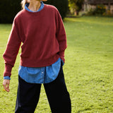 Cashmere sweater women red color - look view | Sarah | Linnea Lund