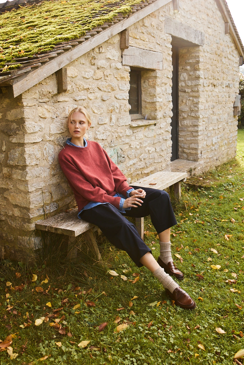 Cashmere sweater women red color - look | Sarah | Linnea Lund