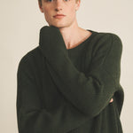 Ribbed green men cashmere sweater - front view | Edward | Linnea Lund