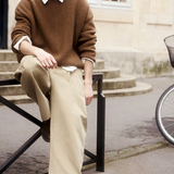 Ribbed brown men cashmere sweater - look | Edward | Linnea Lund
