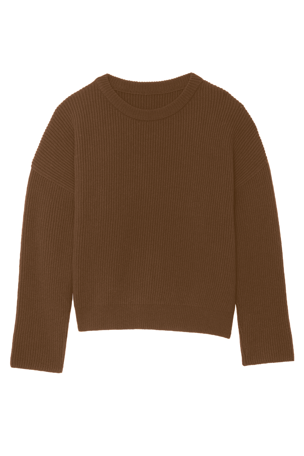 Ribbed brown men cashmere sweater - packshot | Edward | Linnea Lund