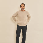 Cashmere sweater men beige color - look view | Sarah | Linnea Lund