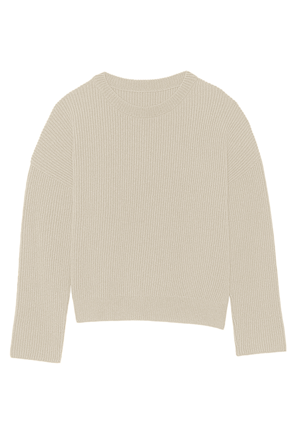 Ribbed beige women cashmere sweater - packshot | Edward | Linnea Lund