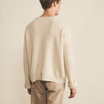 Ribbed white men cashmere sweater - back view | Edward | Linnea Lund
