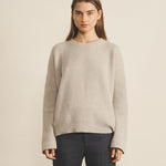 Ribbed grey women cashmere sweater - front view | Edward | Linnea Lund