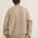 cashmere sweater men beige oversized long-sleeved ribbed - back view | Edward | Linnea Lund