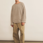 cashmere sweater men beige oversized long-sleeved ribbed - look | Edward | Linnea Lund