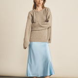 cashmere sweater women beige oversized long-sleeved ribbed - look | Edward | Linnea Lund