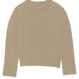 Ribbed beige women cashmere sweater - packshot | Edward | Linnea Lund