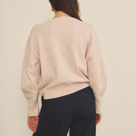Cashmere sweater women soft pink color - back view | Sarah | Linnea Lund
