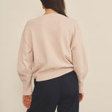 Cashmere sweater women soft pink color - back view | Sarah | Linnea Lund