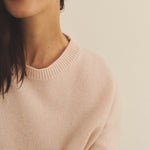 Cashmere sweater women soft pink color - focus view | Sarah | Linnea Lund