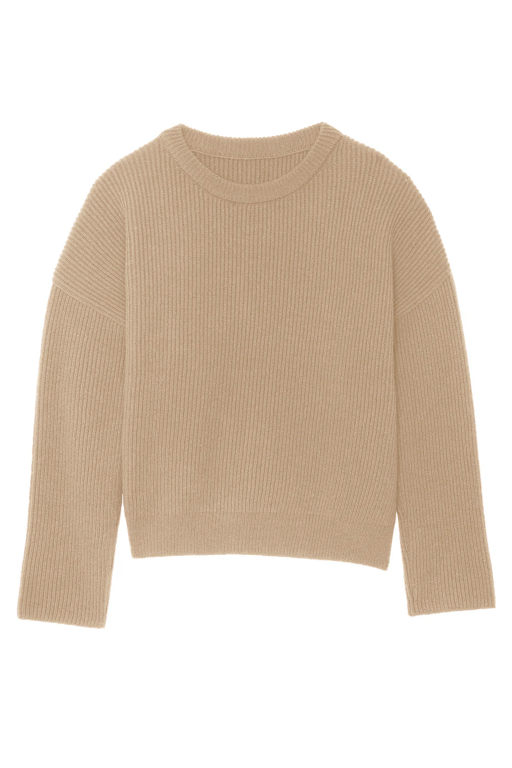 Ribbed beige men cashmere sweater - packshot | Edward | Linnea Lund
