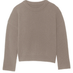 Ribbed taupe women cashmere sweater - packshot | Edward | Linnea Lund