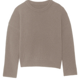 Ribbed taupe women cashmere sweater - packshot | Edward | Linnea Lund