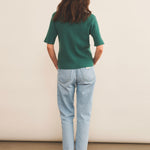 Cashmere polo women green - back view | Elise | Linnea Lund