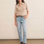 Cashmere polo women beige - look | Elise | Linnea Lund