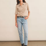 Cashmere polo women beige - look | Elise | Linnea Lund
