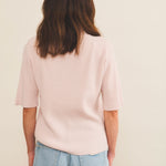 Cashmere polo women light pink - back view | Elise | Linnea Lund