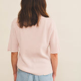 Cashmere polo women light pink - back view | Elise | Linnea Lund