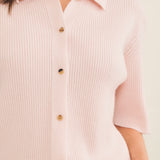 Cashmere polo women light pink - focus | Elise | Linnea Lund