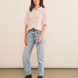 Cashmere polo women light pink - look | Elise | Linnea Lund
