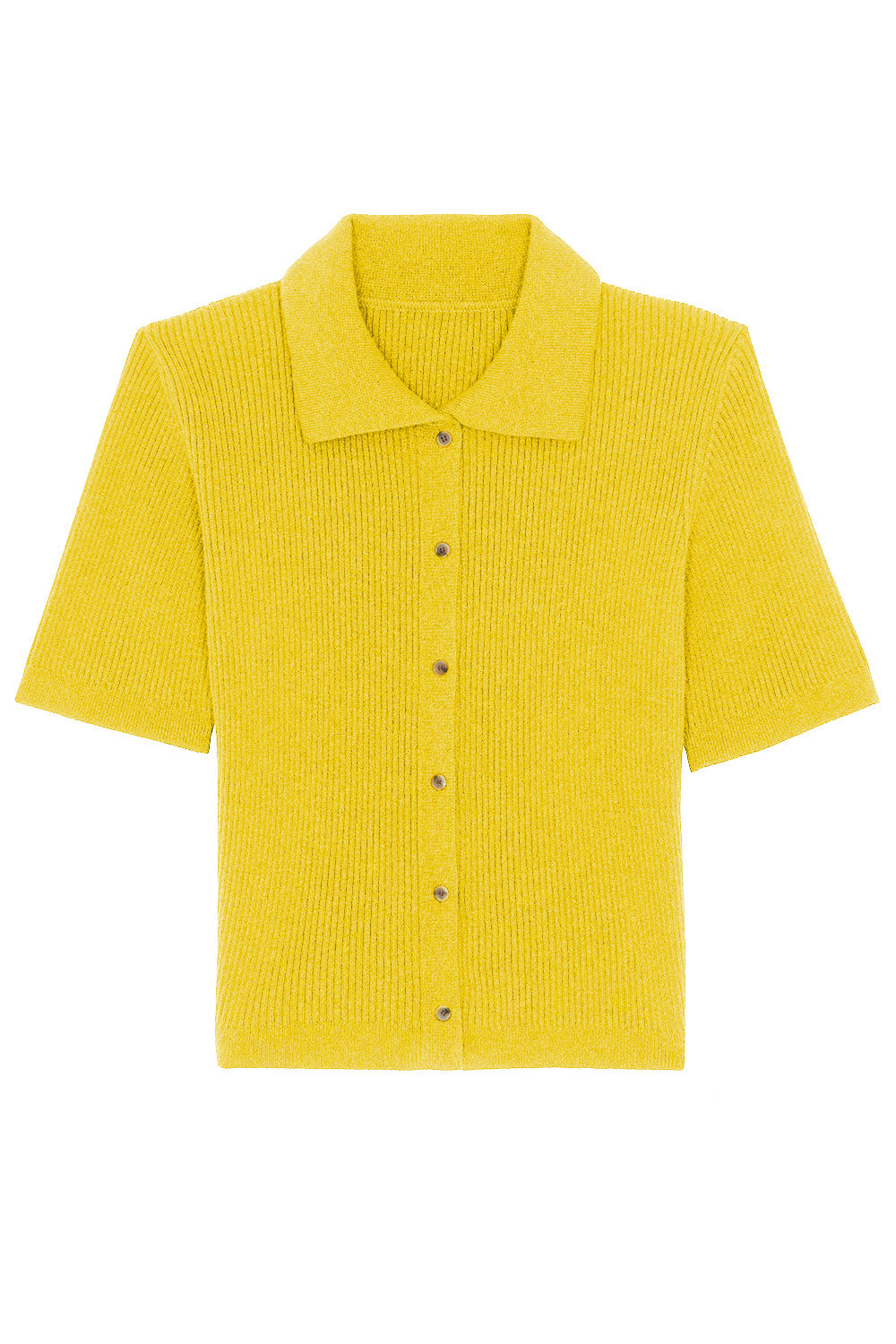 Bright yellow women cashmere top - packshot | Elise | Linnea Lund