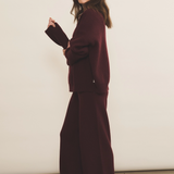 Burgundy cashmere jogging - side view | Florence | Linnea Lund