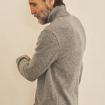 Grey men cashmere sweater - side view | François | Linnea Lund