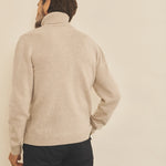 Beige men cashmere sweater - back view | Edward | Linnea Lund
