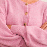 Cashmere cardigan women pink - focus view | Gabriella | Linnea Lund