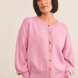 Cashmere cardigan women pink - front view | Gabriella | Linnea Lund