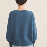 Cashmere cardigan women blue - back view | Gabriella | Linnea Lund