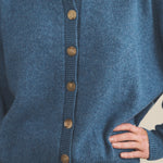 Cashmere cardigan women blue - focus view | Gabriella | Linnea Lund