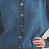 Cashmere cardigan women blue - focus view | Gabriella | Linnea Lund