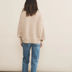 Cashmere cardigan women beige - back view | Gabriella | Linnea Lund