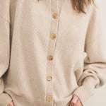 Cashmere cardigan women beige - focus view | Gabriella | Linnea Lund