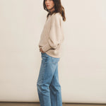 Cashmere cardigan women beige - side view | Gabriella | Linnea Lund