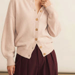 Oversized thick powder pink cashmere cardigan | Gabriella | Linnea Lund
