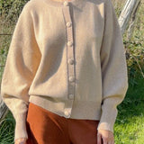 Beige cashmere women cardigan - front view | Gabriella | Linnea Lund