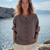 Oversized thick brown cashmere cardigan | Gabriella | Linnea Lund