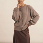 Oversized thick brown cashmere cardigan | Gabriella | Linnea Lund