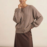 Oversized thick brown cashmere cardigan | Gabriella | Linnea Lund