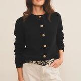 Black women cashmere cardigan - front view | Greta | Linnea Lund