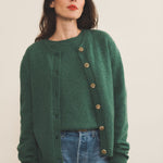 Green women cashmere cardigan - front view | Greta | Linnea Lund